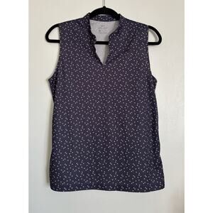 Navy and White Nike Dri Fit Tank Top M